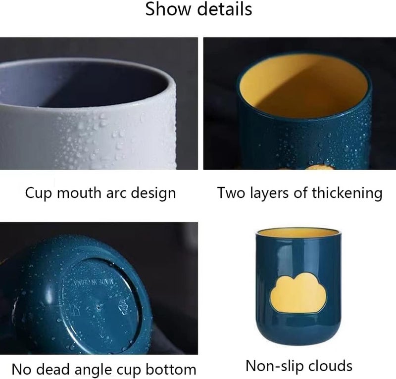 RabyLeo Simple Cloud Mouthwash Cup - Creative Cute Couple Mouthwash Cup (Light Pink & Off White) - Image 5